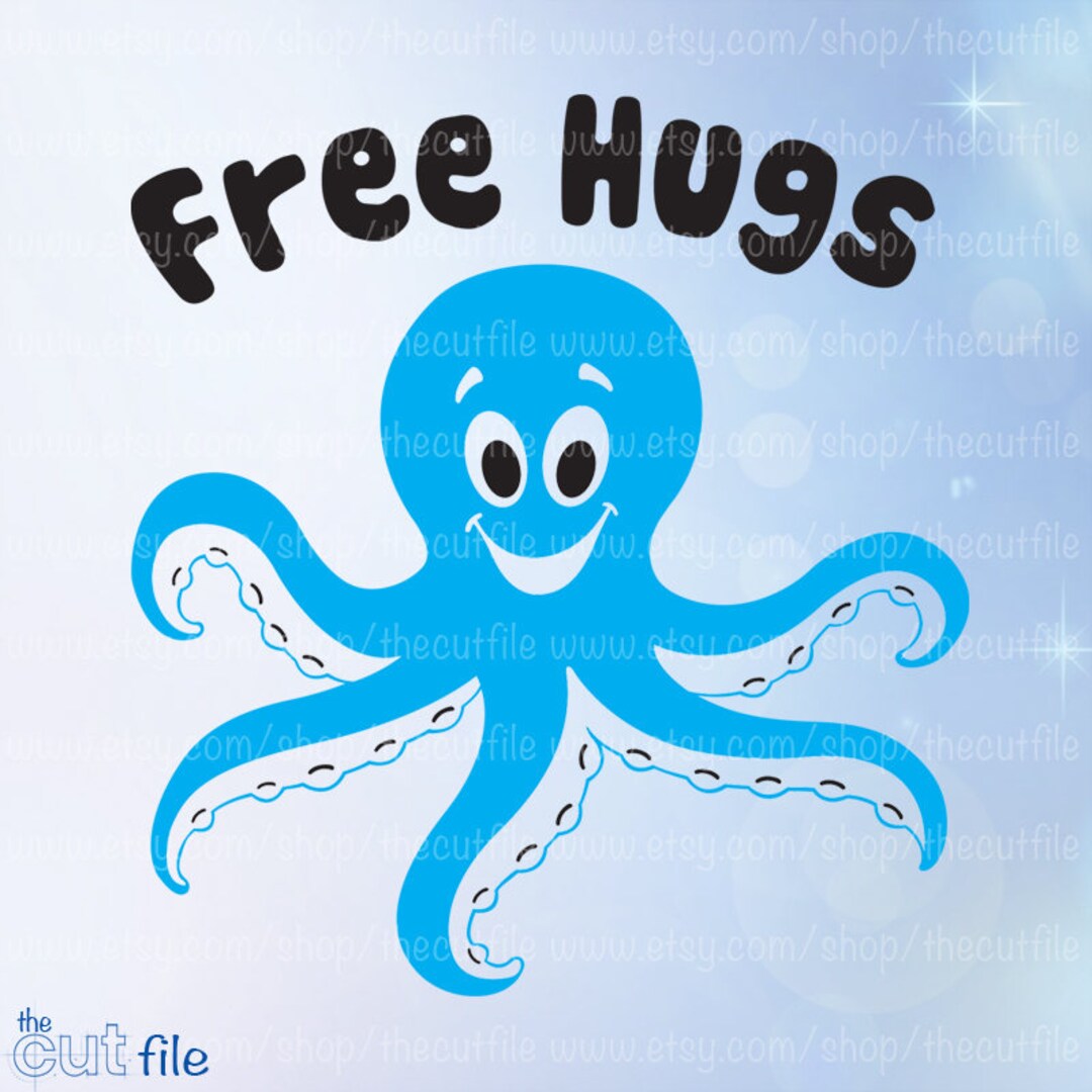 Free Hugs Svg, Octopus Cut File, Ocean Life, Wood Sign Design, Funny