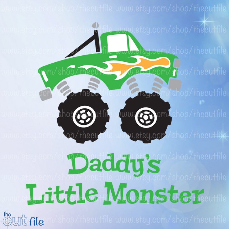 Download Daddys Little Monster svg eps dxf jpeg monster truck | Etsy