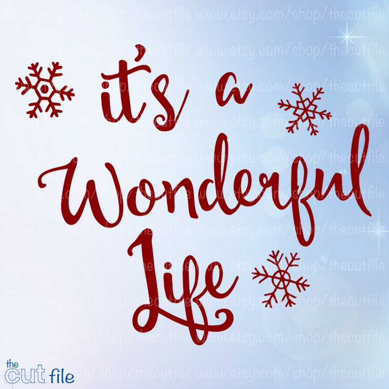 Its A Wonderful Life svg Christmas svg dxf cutting file | Etsy