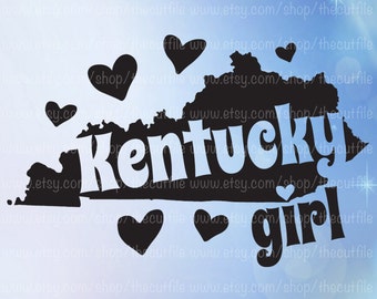 State svg, Kentucky Girl Svg for electronic cutter, design for htv, diy t-shirt cutting file