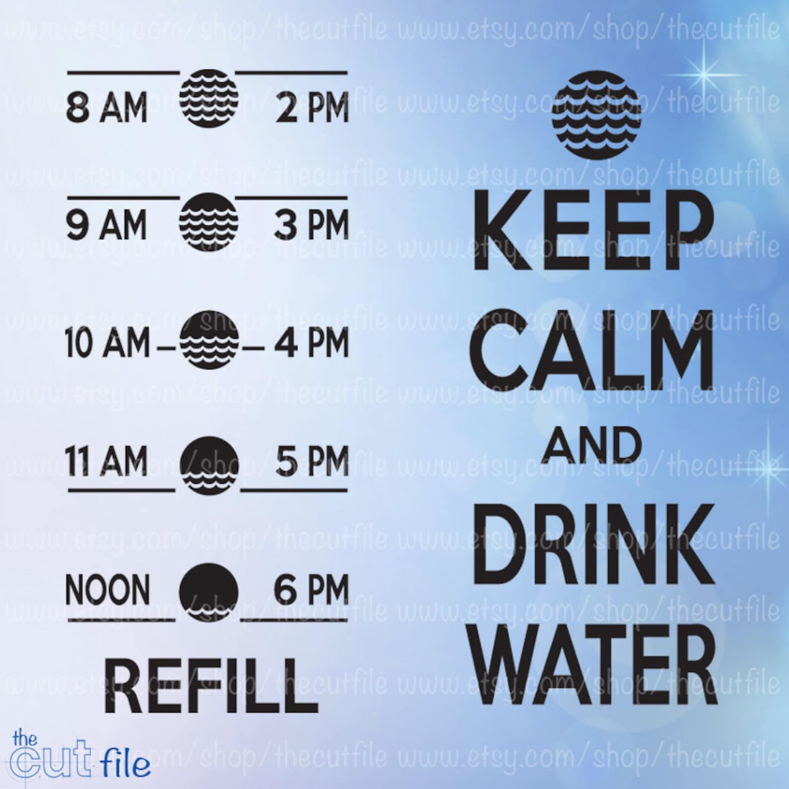 Motivational Water Svg Keep Calm and Drink Water Front and Etsy