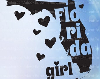 Florida Girl svg, Florida state svg scalable vector for cricut/silhouette. Southern svg, htv tshirt file.