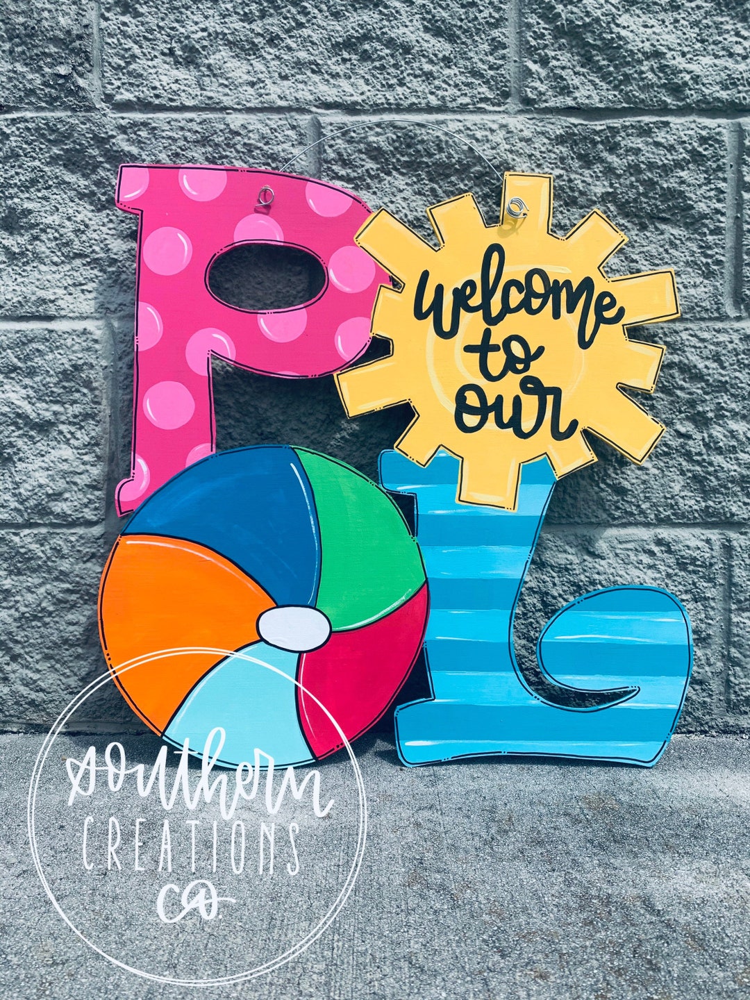 Pool Door Hanger Summer Door Hanger Door Hanger Door Sign Door