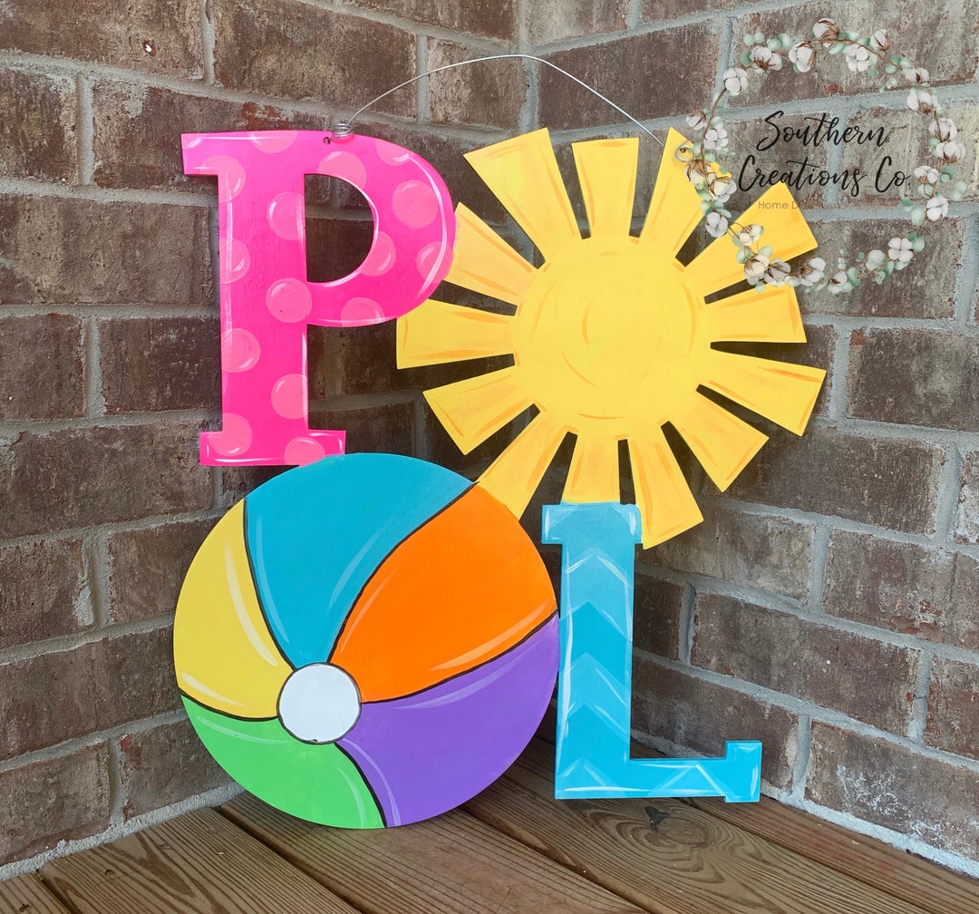 Pool Door Hanger Summer Door Hanger Door Hanger Door Etsy