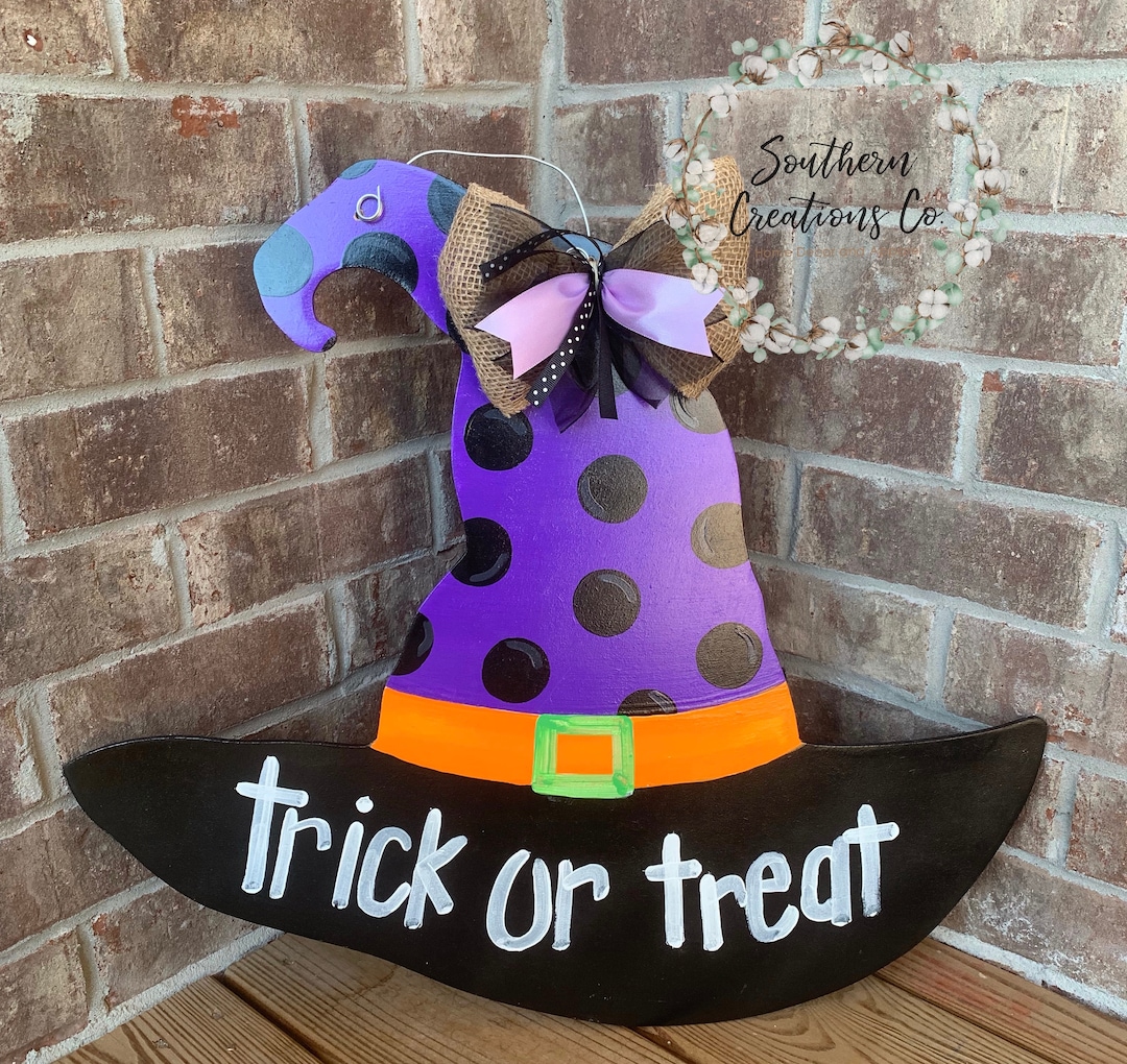 Witch Hat Door Hanger | Fall Door Hanger | Halloween Door Hanger | Fall ...