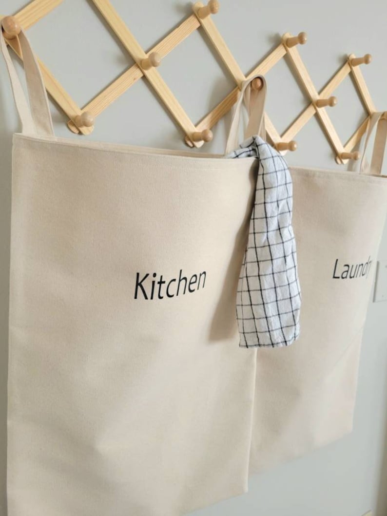 Hanging Duck Canvas Laundry Hamper - Fabric Storage Bin bild 4