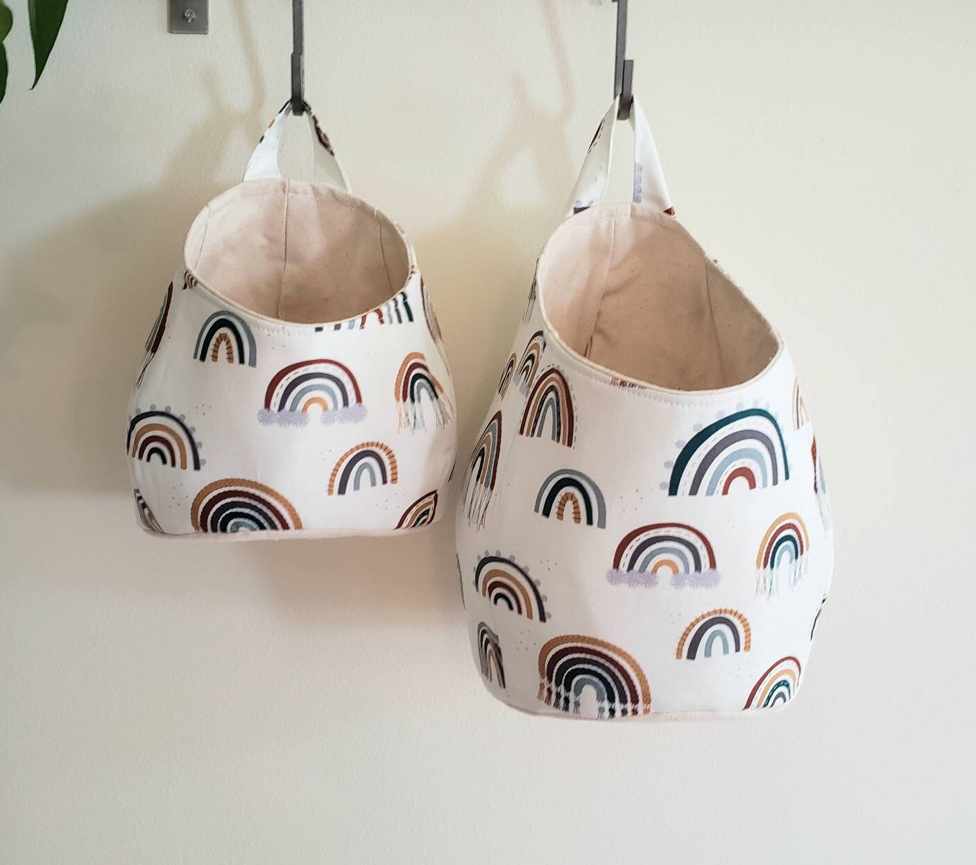 Hanging Storage Pod Rainbow Fabric Pod Fabric Storage Bin Home Etsy
