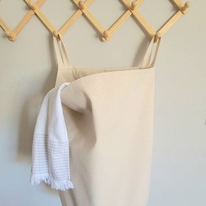 Panier à linge suspendu en toile de canard : Bac de rangement en tissu