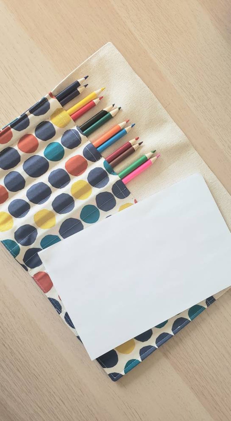 Fabric Art case Color pencil case Kids Travel art case Back to Etsy