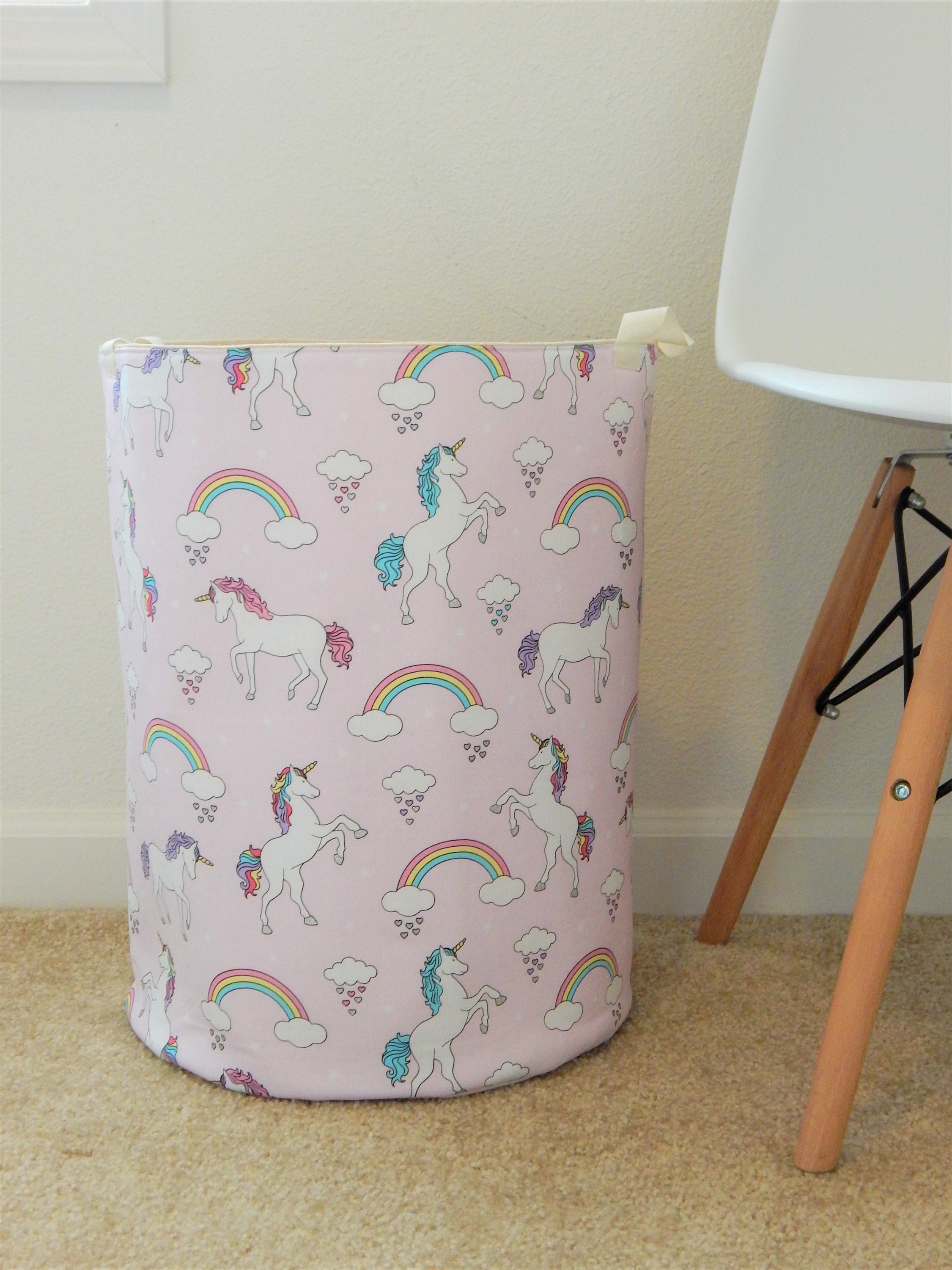 Fabric Storage Bin Unicorn Storage Bin Nursery Decor Hamper Etsy