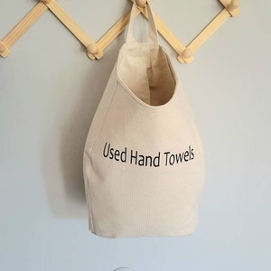 Duck Canvas Hanging Storage Pod Used Hand Towels Bin Kitchen & Bath Organizer
