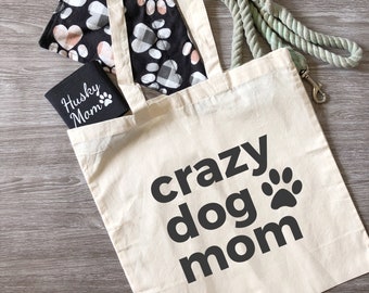 Crazy Dog Mom Canvas Tote Bag