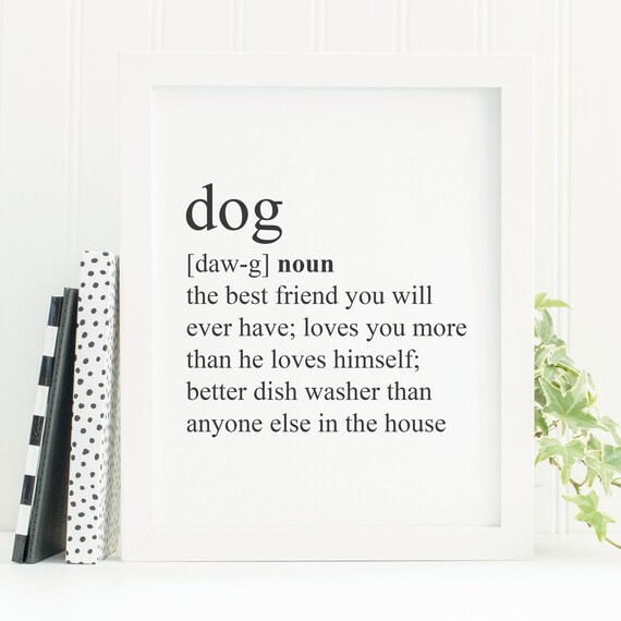 Dog Definition Print Etsy