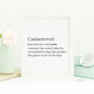 Caninetrovert Definition Printable for Dog Moms Dog Home Decor Printable Wall Art Dog Lover Gift Dog Quote Printable Art Pet Quote image 2