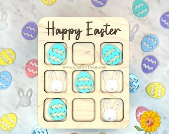 Easter Tic Tac Toe Game, Easter Basket Stuffer, Easter Game, Easter Gifts for Her, Easter Gifts For Him, Easter Toys, Easter Handmade