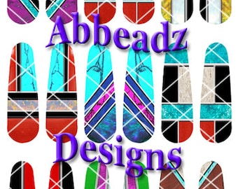 18 Pairs PILLAR Shaped Inlays on 4x6 Sheet for Epoxy Stickers DIGITAL DOWNLOAD