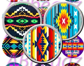 12 - 2.25 Inch Round Native American Bottle Cap Images (1) DIGITAL DOWNLOAD