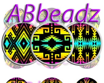 12 - 2 Inch Round Neon Rainbow Native American Inspired for Glass or Epoxy Stickers (1) DIGITAL DOWNLOAD