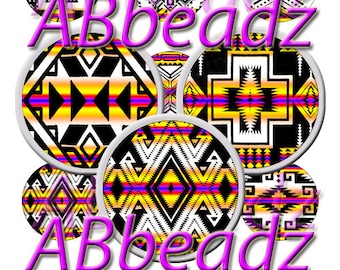 12 - 2 Inch Round Banded Fire Colors Native American Inspired for Glass or Epoxy Stickers (2) DIGITAL DOWNLOAD