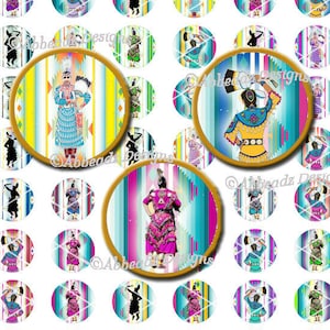 27 - 1 Inch Round Paired Jingle Dancers w/ Bonus 2&quot; Sheet DIGITAL DOWNLOAD