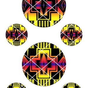 4 Sets Rund 1 & 2 Feuer Farbverlauf Native American Collage Sheet 6 Bild 3