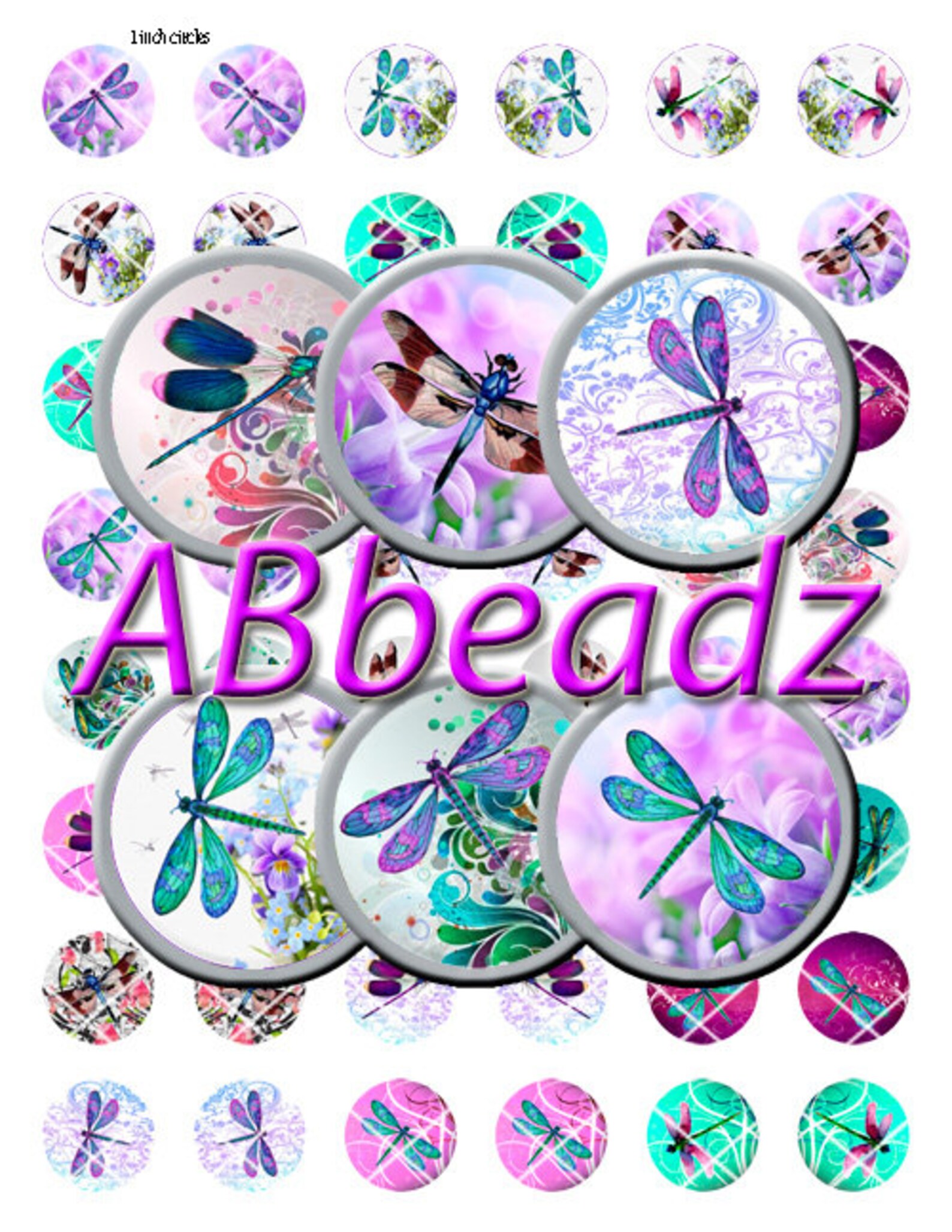 24 Paired 1 Round Dragonfly Bottle Cap Images DIGITAL Etsy