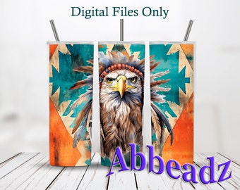 Eagle on Southwest Background Tumbler Wrap (7)  20oz - Sublimation Design - HD PNG Digital Art
