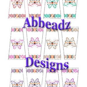 24 Navajo Style Butterfly w/ Different Colors for Trapezoid Epoxy Stickers image 4