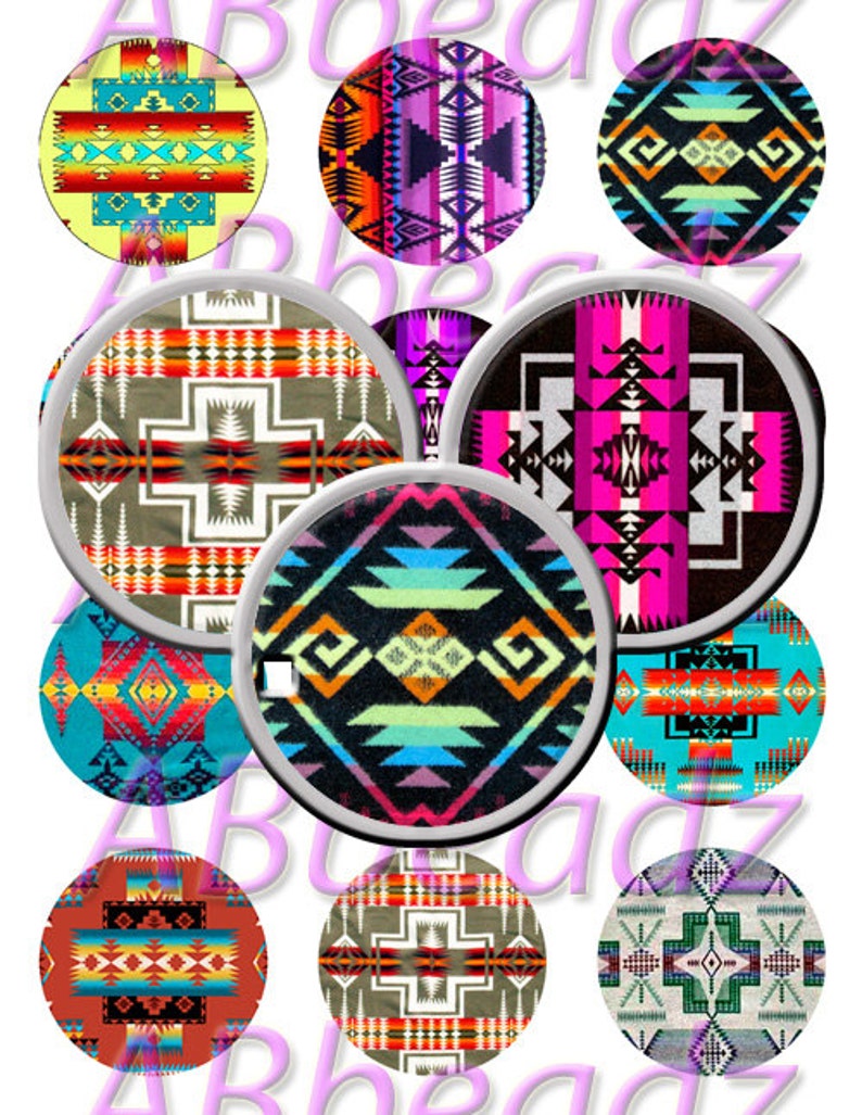 12 2.25 Inch Round Native American Bottle Cap Images 2 DIGITAL DOWNLOAD image 1