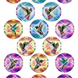 Hummingbirds on Native Backgrounds in 4 Sizes on 4x6 & 8-1/2x11 Sheets DIGITAL DOWNLOAD image 2