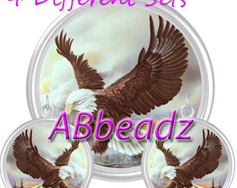 4 - 1" and 2" Round Eagle Sets for Epoxy or Glass Cabochon Creation DIGITAL DOWNLOAD