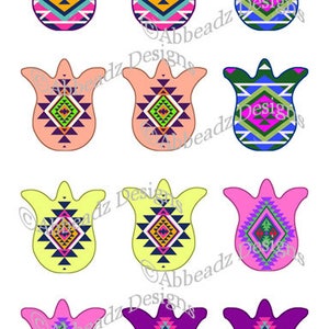 Tulip Art w/ Ethnic Designs Collage Sheet for Tulip Epoxy Stickers 1 DIGITAL DOWNLOAD image 4