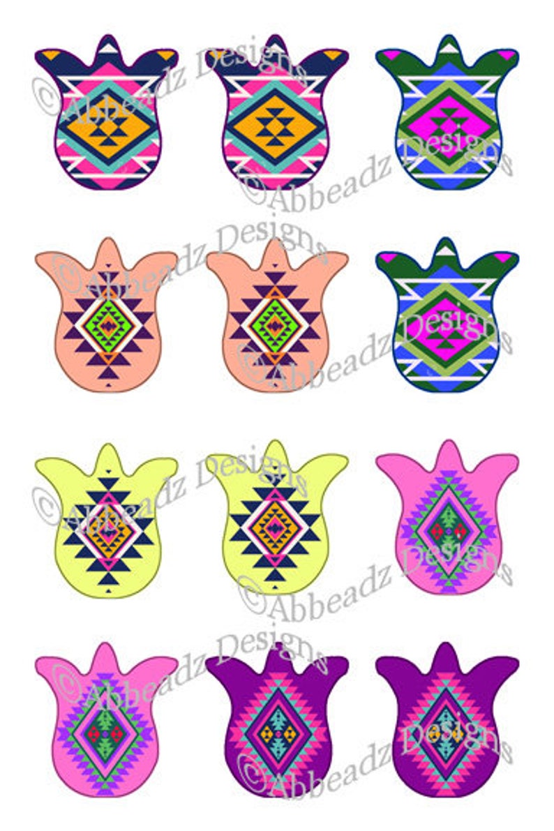 Tulip Art w/ Ethnic Designs Collage Sheet for Tulip Epoxy Stickers 1 DIGITAL DOWNLOAD image 4