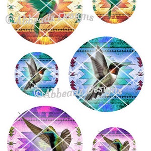 Hummingbirds on Native Backgrounds in 4 Sizes on 4x6 & 8-1/2x11 Sheets DIGITAL DOWNLOAD image 5