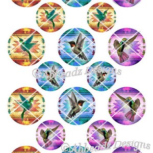 Hummingbirds on Native Backgrounds in 4 Sizes on 4x6 & 8-1/2x11 Sheets DIGITAL DOWNLOAD image 3