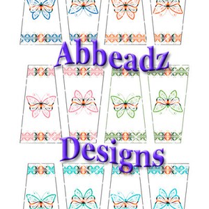 24 Navajo Style Butterfly w/ Different Colors for Trapezoid Epoxy Stickers image 3