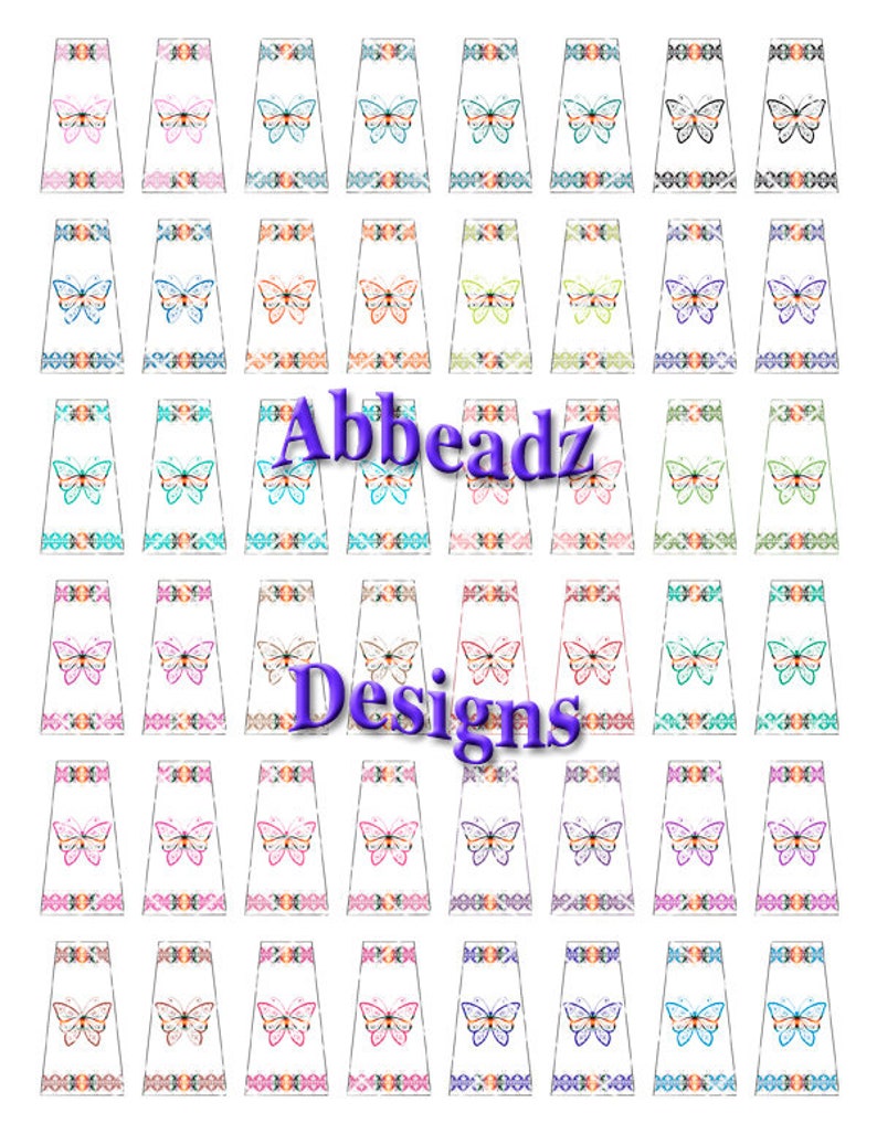 24 Navajo Style Butterfly w/ Different Colors for Trapezoid Epoxy Stickers image 6