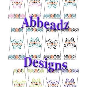 24 Navajo Style Butterfly w/ Different Colors for Trapezoid Epoxy Stickers image 2
