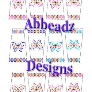 24 Navajo Style Butterfly w/ Different Colors for Trapezoid Epoxy Stickers image 5