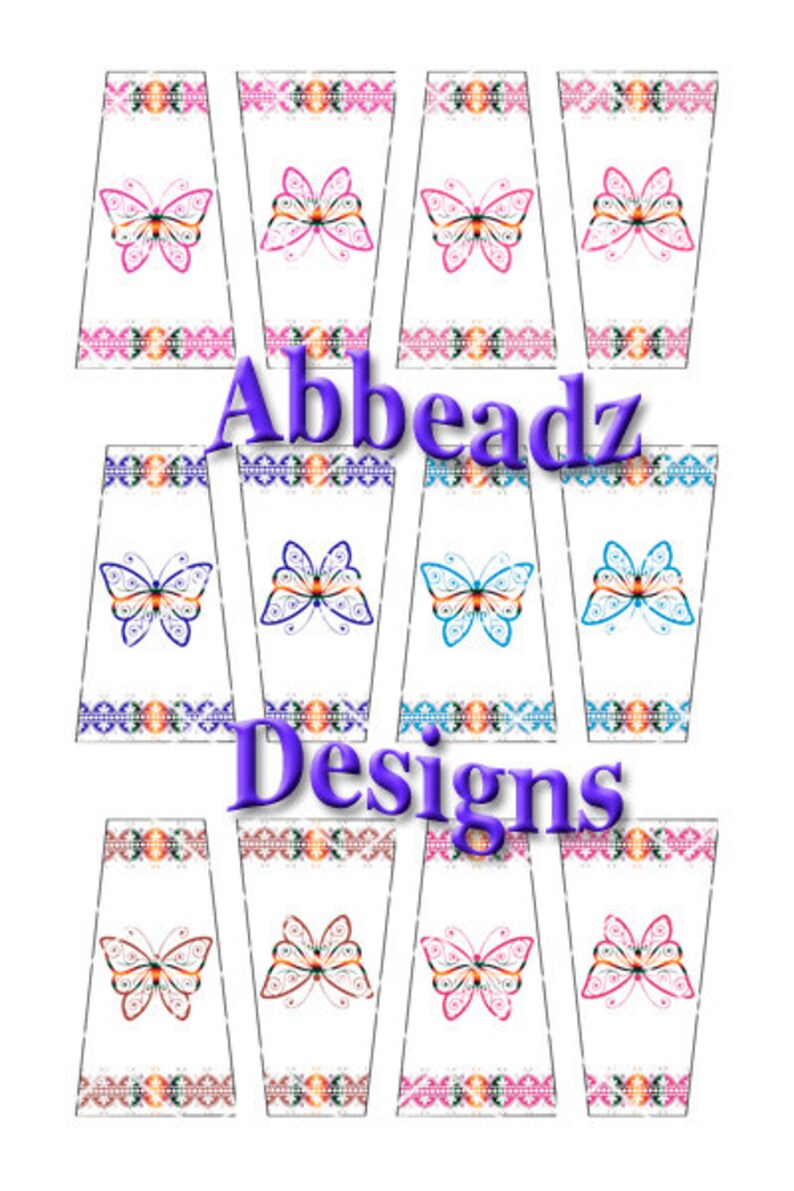 24 Navajo Style Butterfly w/ Different Colors for Trapezoid Epoxy Stickers image 5