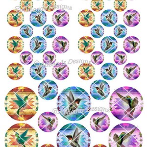 Hummingbirds on Native Backgrounds in 4 Sizes on 4x6 & 8-1/2x11 Sheets DIGITAL DOWNLOAD image 6