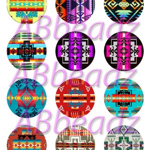 12 2.25 Inch Round Native American Bottle Cap Images 2 DIGITAL DOWNLOAD image 2