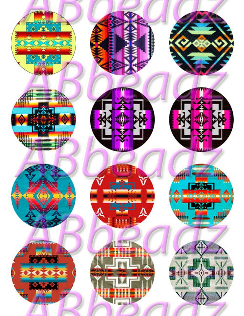 12 2.25 Inch Round Native American Bottle Cap Images 2 DIGITAL DOWNLOAD image 2