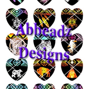 Motifs dégradés amérindiens en forme de coeur de 2,5 cm (1 po.) pour revêtements en époxy ou en verre (1) TÉLÉCHARGEMENT NUMÉRIQUE