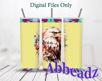 Eagle on Solid Background Tumbler Wrap (8)  20oz - Sublimation Design - HD PNG Digital Art