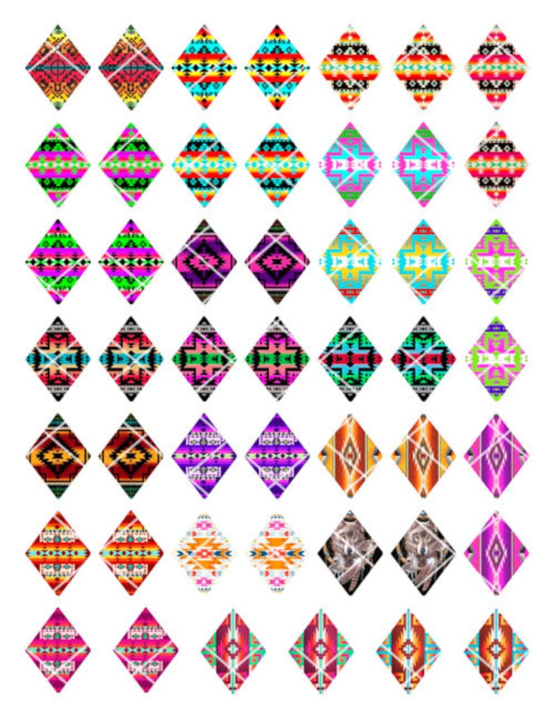 Diamond Shaped Native American Inspired Collage Sheet 4 | Etsy