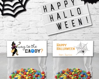 Personalized Halloween Bag Toppers, Witch Treat Bags, Gift Bags, Personalized Candy Bags, Printed Bag Toppers, School Gifts, Goodie Bags