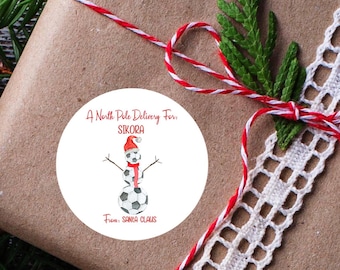 Personalized Christmas Stickers, Custom Holiday Tags, Xmas Labels