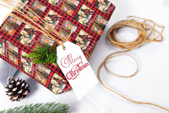 Buffalo Plaid Leopard Print Christmas Wrapping Paper Thick Premium Modern  Farmhouse Gift Wrap (6 foot x 30 inch roll)