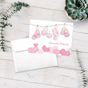 New Baby Girl Stationery, Personalized Note Cards, Stationery Set, Baby Thank You Cards, Baby Shower Gift, Pink Note Cards, Baby Notecards